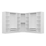 Kale Country 9 Kapak 4Ç Köşe Zincir Dolap - Eskitme Beyaz 210CM