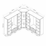 Kale Country 9 Kapak 4Ç Köşe Zincir Dolap - Eskitme Beyaz 210CM
