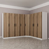 Kale 8 Kapaklı 4Ç Köşe Dolap - Dore 210CM