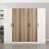 Kale 7 Kapaklı 4 Çekmeceli - Dolap - Beyaz/Pera 210CM