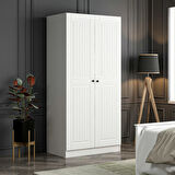 Kale 2 Mebran Kapaklı Dolap - Beyaz 190CM