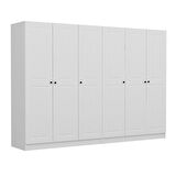 Kale 6 Mebran Kapaklı 4Ç Dolap - Beyaz 190CM