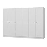 Kale 6 Mebran Kapaklı 4Ç Dolap - Beyaz 190CM
