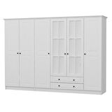 Kale 6 Mebran Kapaklı 2Ç Taçlı Dolap - Beyaz 190CM