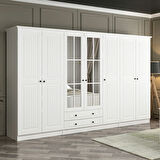 Kale 7 Mebran Kapaklı 2Ç Taçlı Dolap - Beyaz 190CM