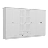 Kale 7 Mebran Kapaklı 2Ç Taçlı Dolap - Beyaz 190CM