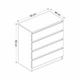 Minar Güneş 4 Çekmeceli Şifonyer - Beyaz