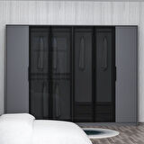 Kale Luxe 6 Kapaklı Gardrop - Antrasit