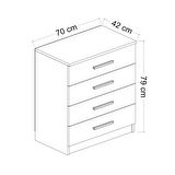 Kale Şifonyer - Antrasit/Dore