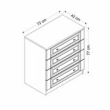 Kale Şifonyer 4Ç - Beyaz Mebran