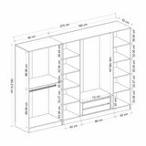 Minar Kale 6 Bölmeli 2 Çekmeceli Giyinme Dolabı Beyaz 190CM