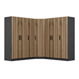 Kale 7 Kapaklı 4 Çekmeceli Dolap Antrasit Dore 210CM