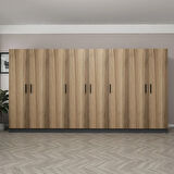 Kale 8 Kapaklı 2 Çekmeceli Dolap Antrasit Dore 210CM