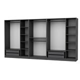 Kale 8 Kapaklı 4 Çekmeceli Dolap Antrasit Dore 210CM