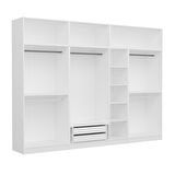 Minar Kale 7 Kapaklı 5 Aynalı 2 Ç Dolap Ve Yüklük Beyaz Antrasit 235CM