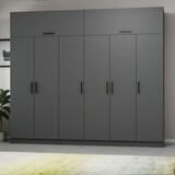 Minar Kale 6 Kapaklı 2 Çekmeceli Dolap Ve Yüklük Antrasit 235CM