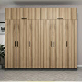 Kale 6 Kapaklı 4 Çekmeceli Dolap Ve Yüklük Antrasit Dore 235CM