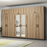 Minar Kale 8 Kapaklı 2 Aynalı 2 Ç Dolap Ve Yüklük Antrasit Dore 235CM