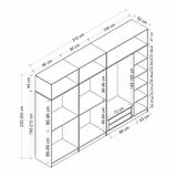 Minar Kale 7 Kapaklı 5 Aynalı 2 Ç Dolap Ve Yüklük Beyaz Antrasit 255CM
