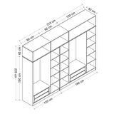 Minar Kale 7 Kapaklı 3 Aynalı 4 Ç Dolap Ve Yüklük Antrasit 255CM
