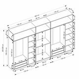 Minar Kale 8 Kapaklı 2 Aynalı 4 Ç Dolap Ve Yüklük Antrasit 255CM