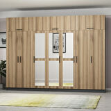 Minar Kale 7 Kapaklı 3 Aynalı 4 Ç Dolap Ve Yüklük Antrasit Dore 255CM