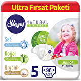 Sleepy Natural Bebek Bezi 5 Beden Ultra Fırsat Paketi 96'lı