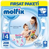 Molfix Bebek Bezi 4+ Beden Fırsat Paketi 52X4 208'li