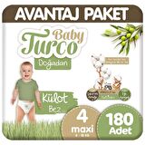 Baby Turco Doğadan 4 Numara Maxi 2x90'lı Külot Bez