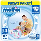 Molfix 4 Numara Maxi 120'li Bel Bantlı Bez