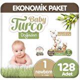 Baby Turco Doğadan 1 Numara Yenidoğan 2x64'lü Bel Bantlı Bez