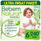 Bebem Natural 6 Numara X Large 240'lı Bel Bantlı Bez