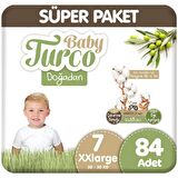 Baby Turco Doğadan Süper Paket 7 Beden Bebek Bezi 42X2 84'lü
