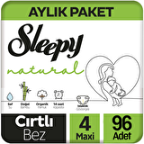 Sleepy Natural 4 Numara Maxi 96'lı Cırtlı Bez