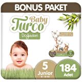 Baby Turco Doğadan 5 Numara Junior 2x92'li Bel Bantlı Bez