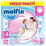 Molfix 4 Numara Maxi 224'lü Külot Bez