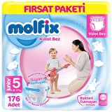 Molfix Külot Bebek Bezi 5 Beden Fırsat Paketi 44*4 176'lı