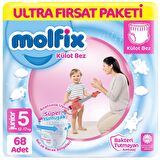 Molfix Külot Bebek Bezi 5 Beden Ultra Fırsat Paketi 68'li