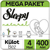Sleepy Natural Külot Bebek Bezi Mega Paket 4 Beden 100x4 400 Adet