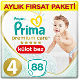 Prima Premium Care Bebek Külot Bezi 4 Beden 44x2 88 Adet