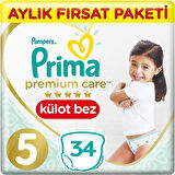 Prima Premium Care Bebek Külot Bezi 5 Beden 34 Adet