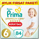 Prima Premium Care Bebek Külot Bezi 6 Beden 28x3 84 Adet