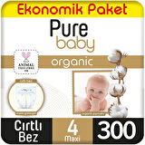 Pure Baby Organik Bebek Bezi Ekonomik Paket 4 Beden 100x3 300 Adet