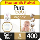 Pure Baby Organik Bebek Bezi Ekonomik Paket 4 Beden 100x4 400 Adet