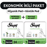 Sleepy Natural Ultra Ped Normal 24 Adet + Uzun Günlük Ped 40 Adet