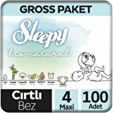 Sleepy Bio Natural Bebek Bezi 4 Beden Gross Paket 100 Adet