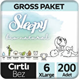Sleepy Bio Natural Bebek Bezi 6 Beden Gross Paket 100x2 200 Adet