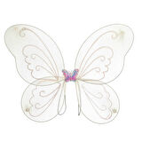 Kelebek Kanat, Asa ve Taç 3'lü Set - Beyaz