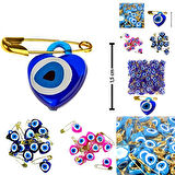 İğneli Nazar Boncuğu - 25 Adet MAVİ