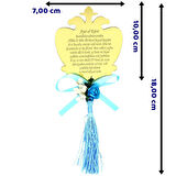 Ayna Pleksi Ayet-el Kürsi - Mavi Süslü - Magnet - Altın